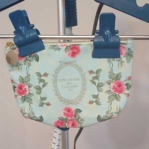 Estee Lauder Floral Cosmetic Bag - Blue and Pink